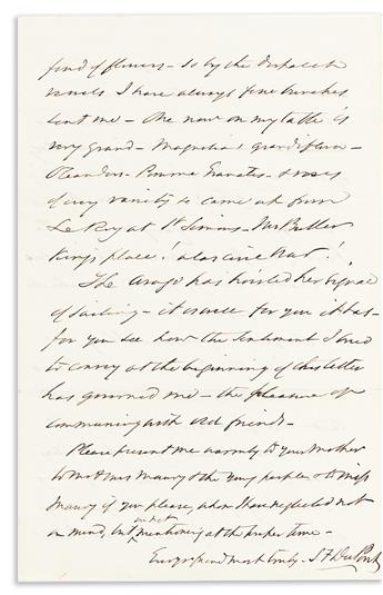 (CIVIL WAR--NAVY.) Samuel F. Du Pont. Pair of letters by the admiral concerning the doomed effort to capture Charleston by sea.                  